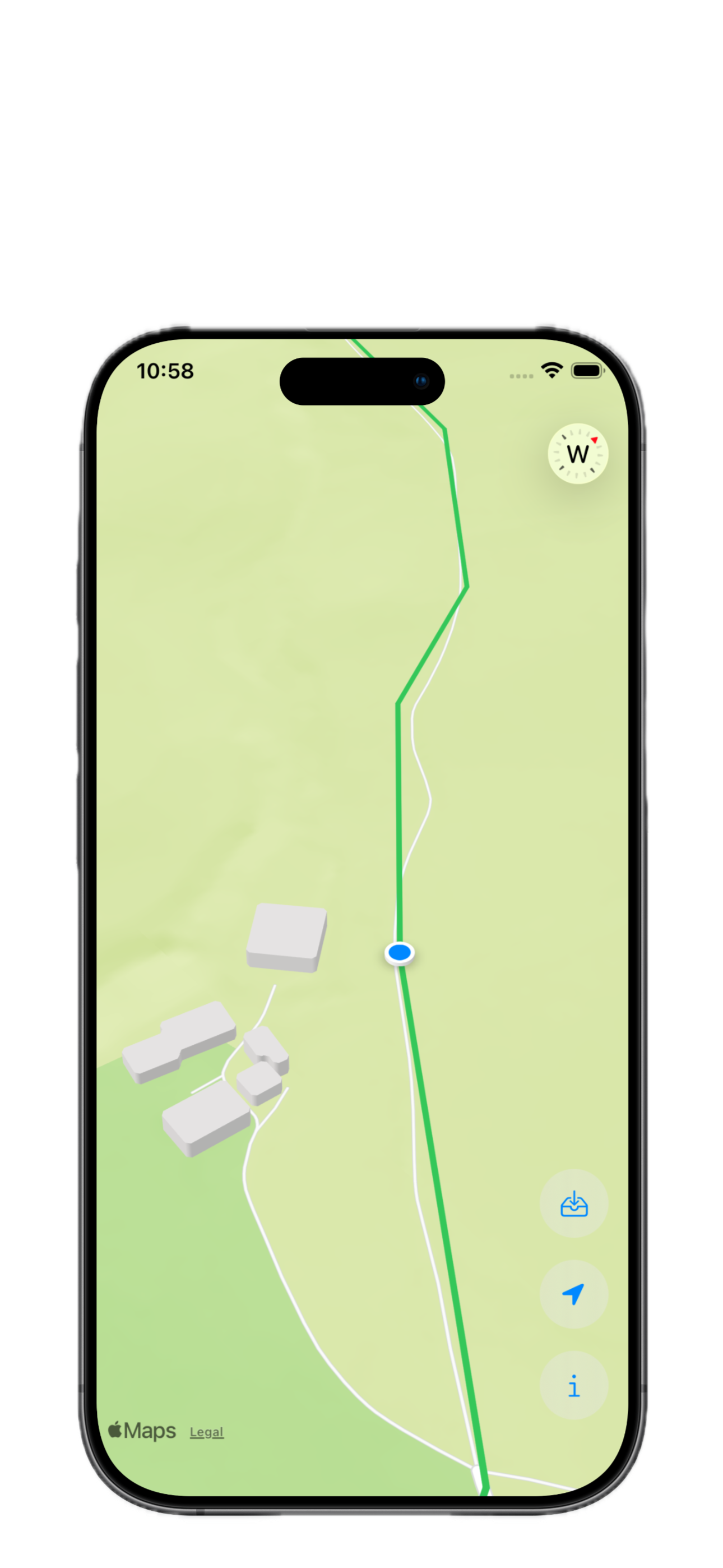 GPX Follow showing your current location against a track